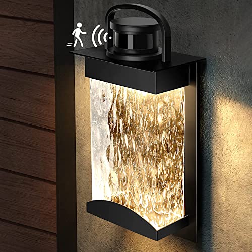 Photo 1 of Lamomo Motion Sensor Outdoor Lights, LED Integrated Porch Lights, 1200 Lumen Dusk to Dawn Outdoor Scones for House, 13W, Modern, Black, Energy Saving