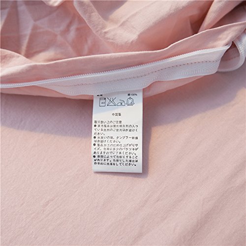 Meaning4 Pom poms Fringe Cotton Duvet Cover Pink Twin Size 68 x 90inches - Thumbnail 2