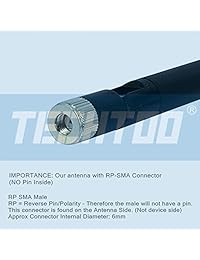 techtoo® WIFI Dual Band Antena 7dbi 2.4 GHz 5.8Ghz con conector RP SMA hembra para Red Inalámbrica Router Adaptador USB PCI Card Cámara IP DJI Phantom Wireless Range Extender UAV Drone FPV (1 Pack), color negro