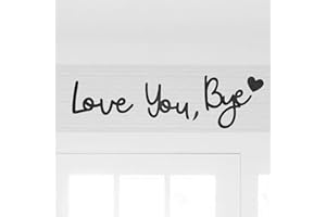 Black Love You Bye Sign above Door, Wooden Words Home Decor Wall, Express Love and Warm Sign with Stickers, Entryway Hallway 