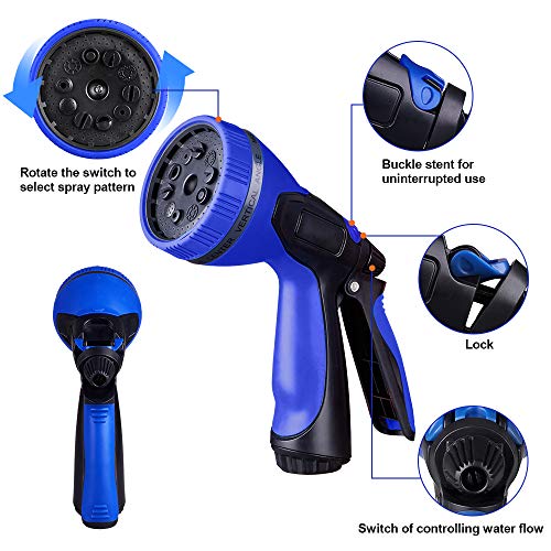 WOVUU Garden Hose Expandable 100FT,Flexible Durable Water Hose with 10 Spray Hose Nozzle/Self-Locking Leakproof Self-installion/Lightweight No-Kink/3750D Fabric/3-Layers Latex/3/4 Solid Brass