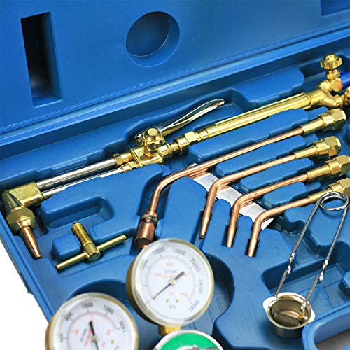 Stark USA Portable Oxygen Acetylene Welder Include Nozzles Cutting Torch, Gauge, Regulators Set With 15'ft Hose, Carrying Case - Thumbnail 5