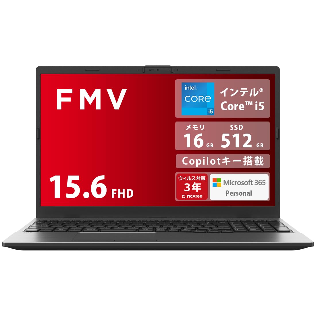FMV 富士通 ノートパソコン Note E WE1-K3 (MS 365 Personal/Copilotキー搭載/Win 11/15.6型/Core i5/16GB/SSD 512GB) FMVWK3E155_AZ商品画像