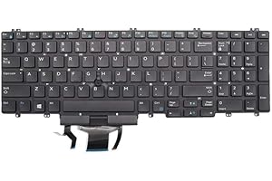 ABAKOO New Keyboard Replacement for Precision 7530 7730 E7530 M7530 7540 7740 US Backlit Pointer 0DK60 266YW 0266YW 06P79
