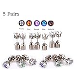 LED Earrings, 4 Pair Glowing Light Up Earrings Bright Stylish Fashion Ear Pendant Stud Stainless for Party Men Women Halloween Thanksgiving