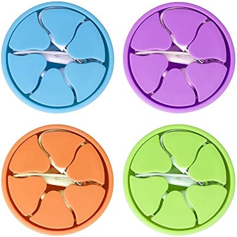 Tangle-Free Earbuds Holder Storage Case Portable Silicone Headphone Earphone Cable Compact Storage Cord Wrap Winder Headphones Keeper System Organizer (Orange Green Blue Purple)
