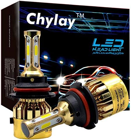 Chylay 9007 LED Headlight Bulb For Car Automotive Headlamp S500 72W 8000Lumens 6500K Golden Chrome Aluminum Housing & Turbo Cooling -2 Yr Warranty (Pack of 2)