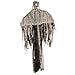 Halloween Haunters Hanging 5 Foot Scary Skeleton Reaper Ghost with Flashing Multi-Color LED Eyes Prop Decoration - Haunted House Graveyard Entryway Party Display