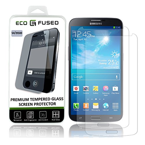 Eco-Fused Premium Tempered Glass Screen Protector for Samsung Galaxy S4 â€“ 2 Glass Screen Protectors with Oleophobic Coating â€“ Anti Fingerprint and Anti Scratch â€“ Perfect Clarity and Touch