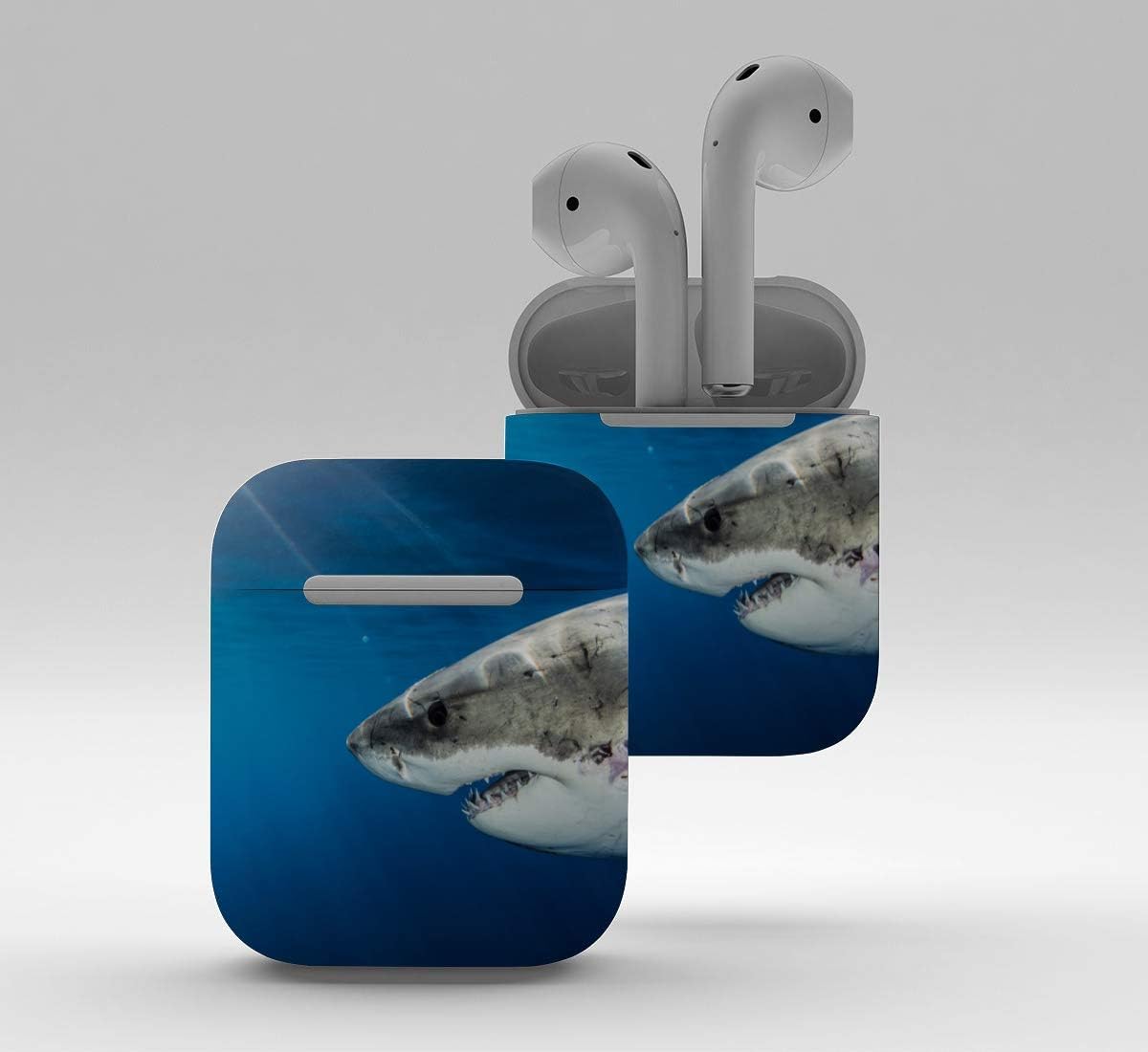 JINCAII Airpod Sticker Skin Case Fierce Awful Shark Underwater Airpods