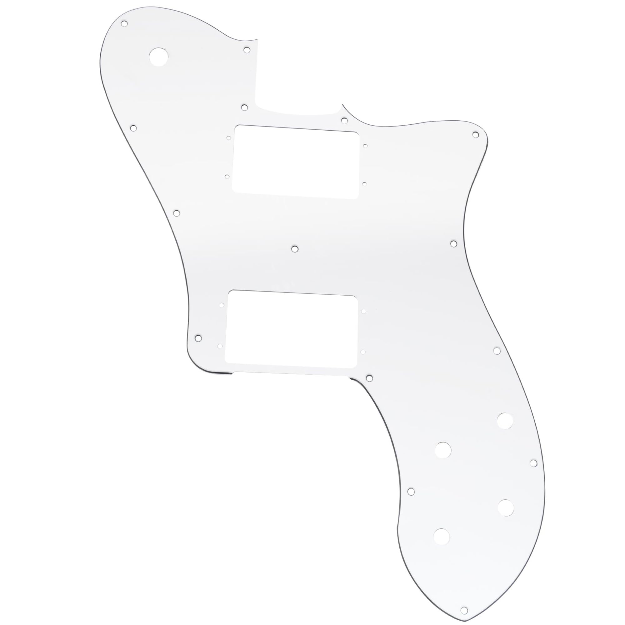 Musiclily Pro 15 Holes Wide Range HH Guitar Pickguard for Mexico Fender 72 Tele Deluxe Style Electric Guitar, 3ply White