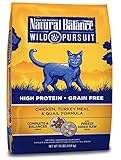 Natural Balance Wild Pursuit High Protein Grain Free Dry Cat Food, Chicken, Turkey Meal & Quail Formula, 10-Pound