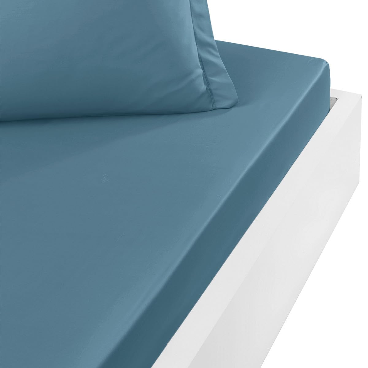 Sensei Maison Soft Percale Fitted Sheet 30 cm Deep Pocket 90 x 190 cm Cobalt