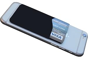 PHONE VILLAGE Adhesive Cell Phone Wallet for Back of Phone Case. Silicone Stick On Sleeve for iPhone, Android & Flat Surfaces, Great for Credit Cards, Business Card, Money & ID Card (Black 1 Pack)