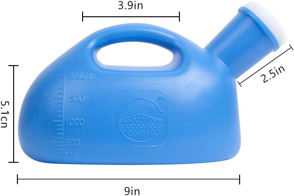 OOCOME Urine Bottles for Men & Women, Unisex Urinal Bottle Portable Travel Urinal Bottles Leakproof 2000ml Camping Toilets for Adults - Image 4