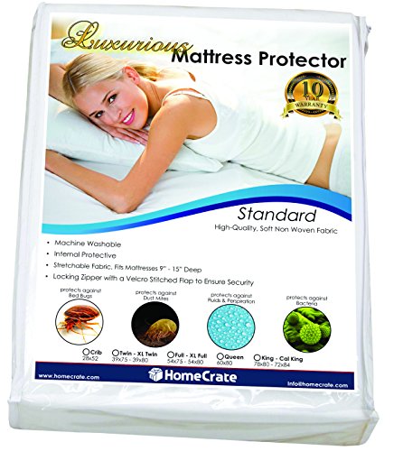 HomeCrate Natural Sleep Defence - Standard Water-Resistant/Bed Bug Proof Mattress Encasement 39