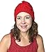 Vibrant Color Satin Lined Knit Beanie Hat (Red)