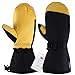 OZERO Ski Mittens for Men Women: Waterproof Winter Thermal Gloves Windproof Insulated for Skiing Snowmobile Shoveling Snow Yellow Large