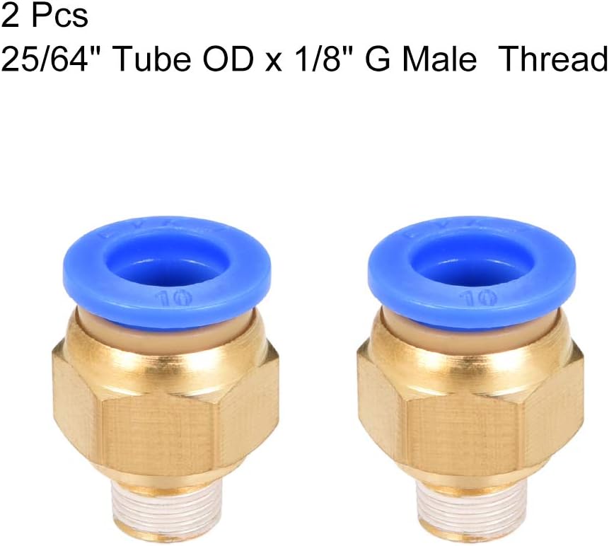 sourcing map Straight Pneumatic Push to Quick Connect Fittings G1/8 Male x 10mm Tube OD 2pcs - Image 4