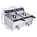 PNR Commercial Electric 23.4L Deep Fryer Dual Tanks with Timers and Drains Reset Button French Fry Restaurant