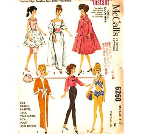 vintage barbie sewing patterns
