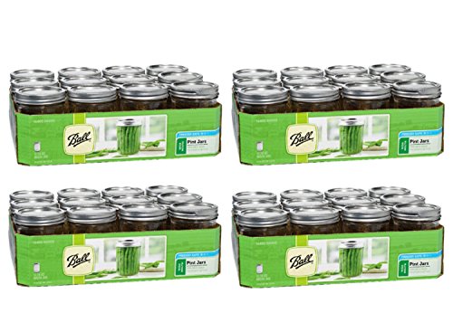 Ball 16 Oz. Wide Mouth Pint 12 Pieces Jars (4 Pack) Made in USA