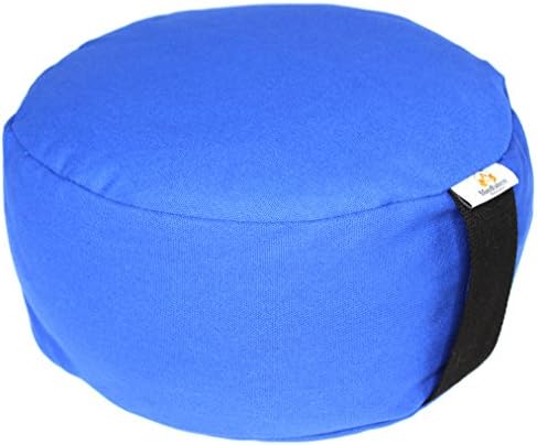 Zafu Yoga Meditation Bolster Pillow Cushion Filled with Buckwheat with FREE Brown Meditation Charm Bracelet