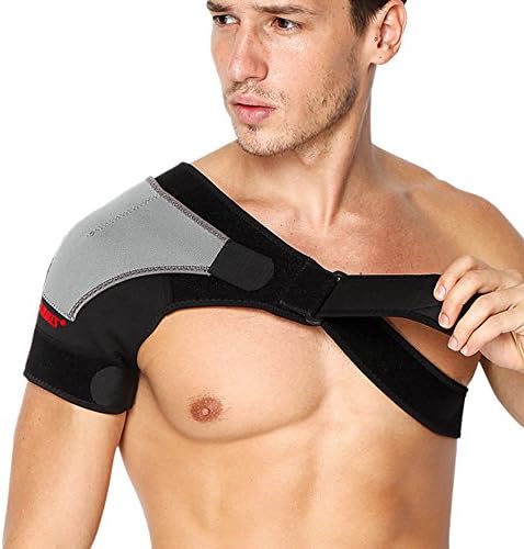 URSTAR Shoulder Stability Brace with Pressure Pad - Light and Breathable Neoprene Shoulder Support for Rotator Cuff, Dislocated AC Joint, Shoulder Pain, Shoulder Compression Sleeve (Left)