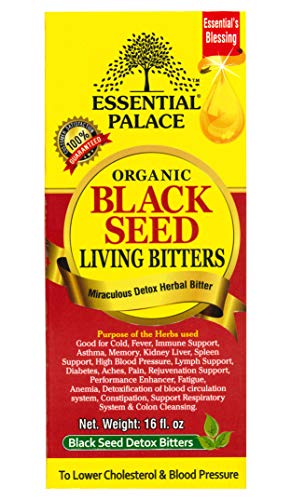 Essential Palace Organic Black Seed Detox Living Bitters [Pack of 2 - Brown - 16 oz.]