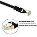 Ethernet Extension Cable, Vandesail CAT 6 RJ45 Male to Female Shielded LAN Network Patch Cord with Gold Plated Plug Black Round (1.5ft)