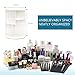 Meeracula - 360 Degree Rotating Makeup Organizer, Adjustable Multi-Function Cosmetic Storage Box, 7 Layers, Oversize Capacity, Fits Nail Polish, Eyeliner, Lipsticks and More.(White) (Large)