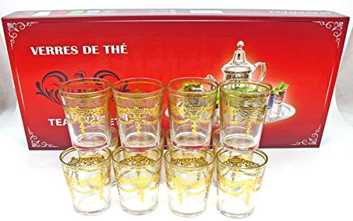12 Orientalische Marokkanische Teegläser Niamir Gold, 12er Set Glastassen zum Servieren und Trinken, Glasbecher… – Bild 5