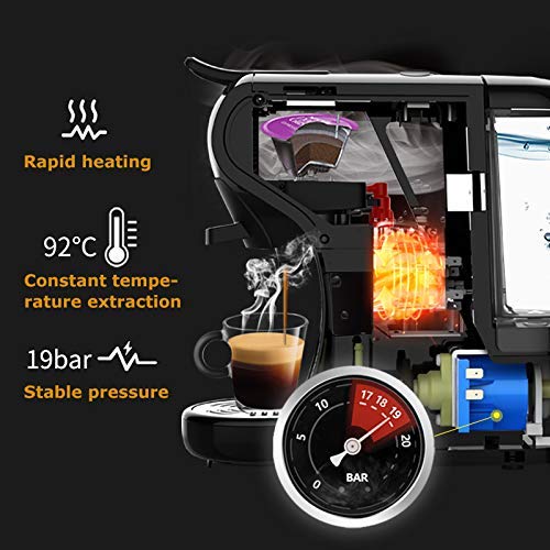 HAOSHUAI Kapsel-Kaffeemaschine, Haushalt halbautomatisch 3 in 1 tragbarer Hochdruckkonzentration, Latte- und Cappuccino… – Bild 4