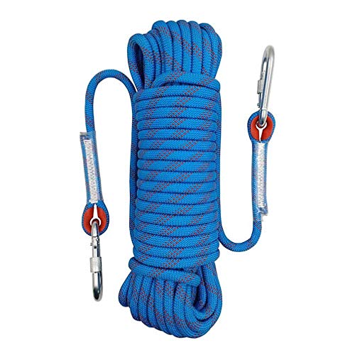 YUDEG Climbing Rope, 10 mm Diameter Rock Climbing Safety Rope with Carabiner for Climbing, Fire Escape, Safety Rescue (96) - Thumbnail 7