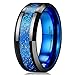 King Will Dragon Blue Celtic Tungsten Carbide/Tungsten Silicone Set Ring Mens Black Wedding Band Polished Comfort Fit