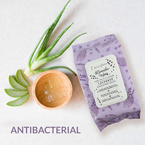 image for Beautyfrizz Lavender Face Cleansing Wipes - 120 pcs - Gentle Makeup Re