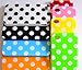 8pcs Cute Colorful White Polka Dots Gel Silicone Case Cover Skin for iPhone 4 4S+Polka Dots Sticker