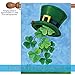 Toland Home Garden 101162 Shamrock Shower St Patricks Day Flag 28x40 Inch Double Sided St Patricks Day Garden Flag for Outdoor House St Pats Flag Yard Decoration