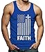 TeeStars - Christian Distressed White USA Flag - Cross Have Faith Singlet