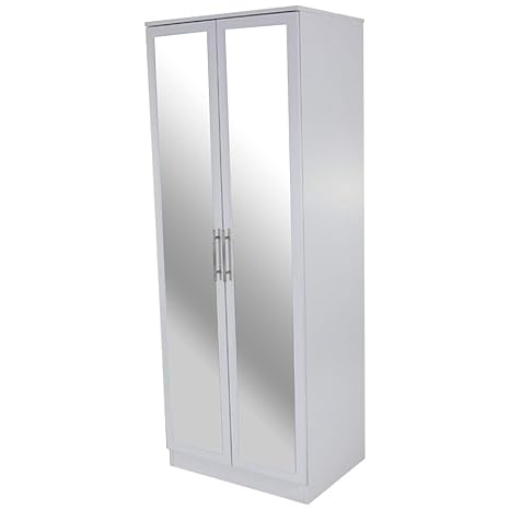 Devoted2home Humber Bedroom Furniture 2 Door Mirrored Wardrobe