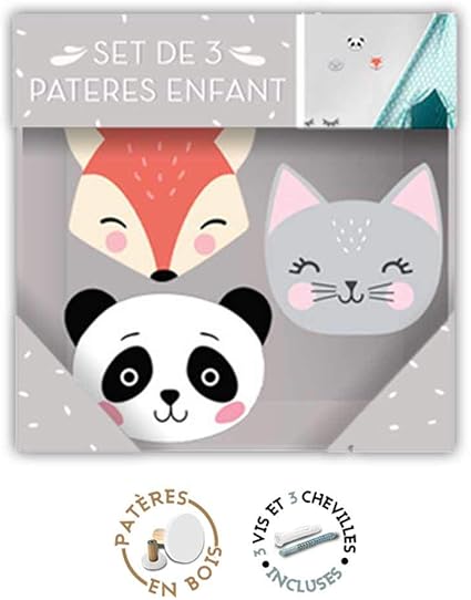 Pateres Tetes Animaux Panda Chat Loup Chambre D Enfant Amazon Fr Bebes Puericulture