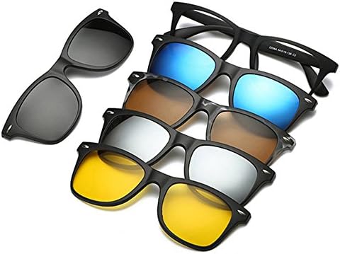 Eyewear Frames With 5 Clip On Sunglasses Magnetic Eye Glasses Optical Frame Unisex