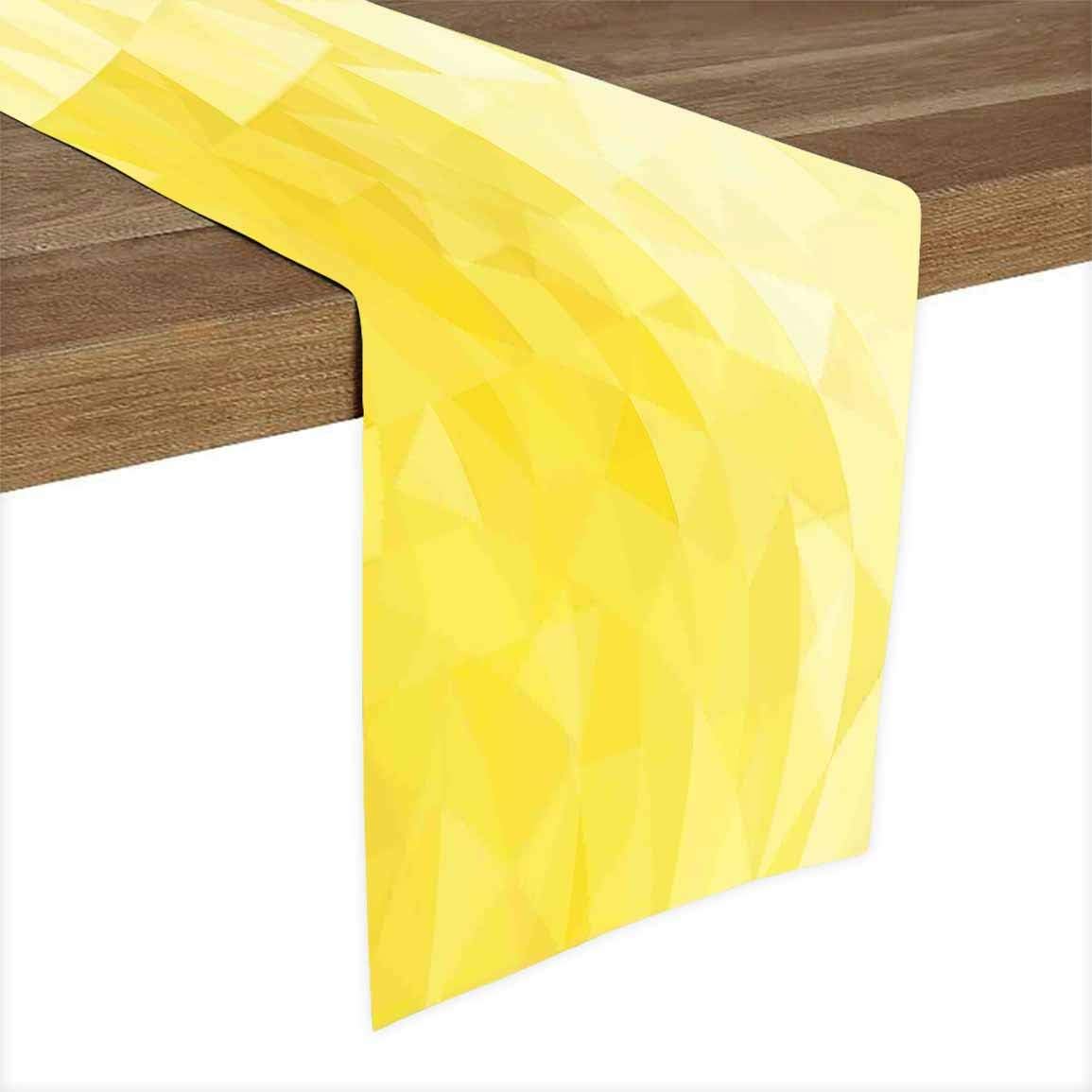 Yellow 12"x72" Table Runners,Simple Triangle Shaded Wavy
