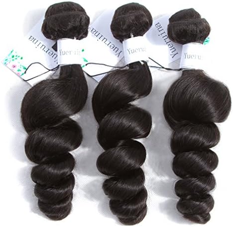 10A Unprocessed Brazilian Loose Wave Remy Virgin Human Hair Weave Pack of 3 Hair Extensions Natural Color (10 12 14'')