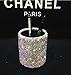Bling Bling Spark Crystal Pen Holder Stand Cup Box Organizer for Desk Office and Home Desk receive a case (Circular White Crystal)