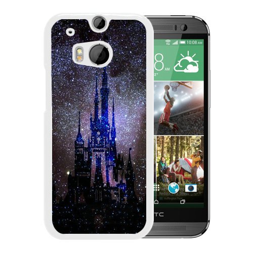 HTC ONE M8 Case,Beautiful Disney Art White Shell Case for HTC ONE M8,Luxury Look