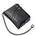 Contacts RFID Mens Genuine Leather Double Zipper Pocket, Black, Size One Size