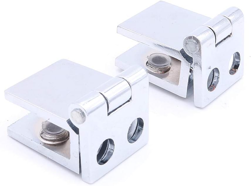 Set of 8 NUZAMAS Glass Door Hinges, 5mm-8mm Adjustable Rectangle Clamp Single Clip for Cabinet Cupboard Glass Door Hinges Wall Mounted - Image 3