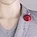Men Lapel Flower Brooch Boutonniere Tuxedo Stick Pin Wine Red