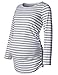 Maternity Shirt Long Sleeve Basic Top Ruch Sides Bodycon Tshirt for Pregnant Women